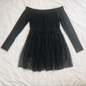Black Off the Shoulder Dress/Romper